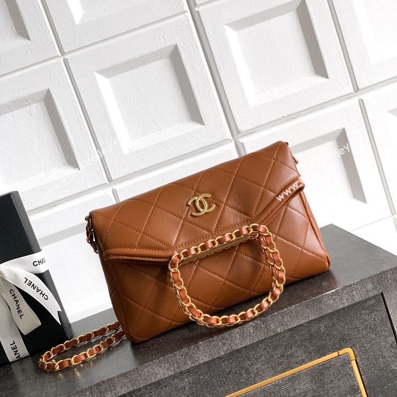 Chanel Quilted Leather Small Flap Handbag Caramel Brown 2025 CH101001 (yezi-251010030)