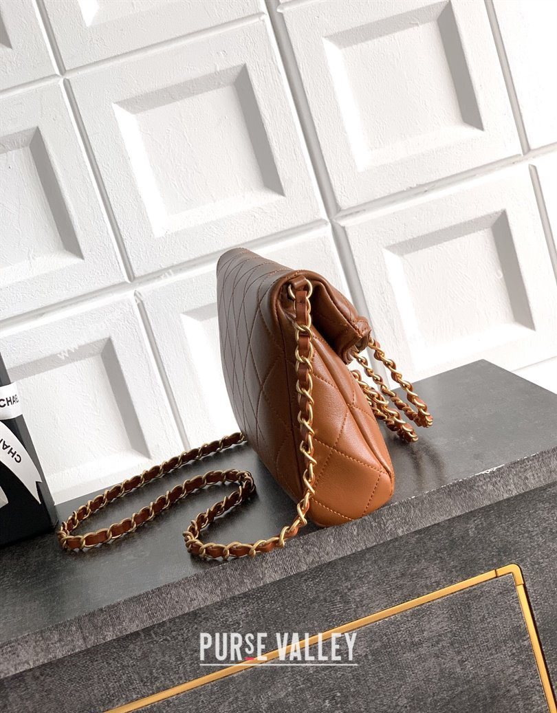 Chanel Quilted Leather Small Flap Handbag Caramel Brown 2025 CH101001 (yezi-251010030)