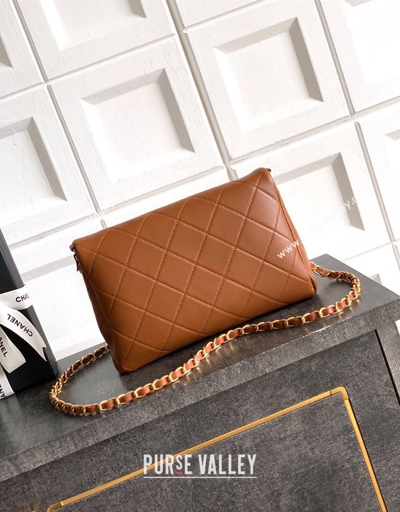 Chanel Quilted Leather Small Flap Handbag Caramel Brown 2025 CH101001 (yezi-251010030)