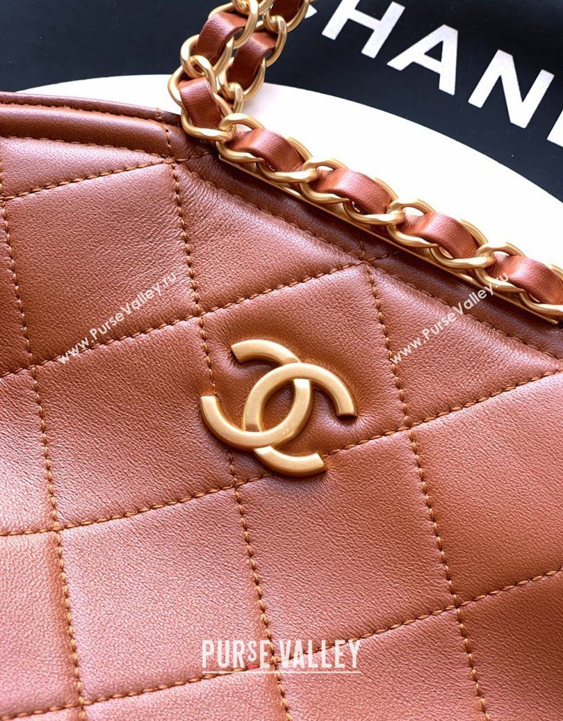 Chanel Quilted Leather Small Flap Handbag Caramel Brown 2025 CH101001 (yezi-251010030)