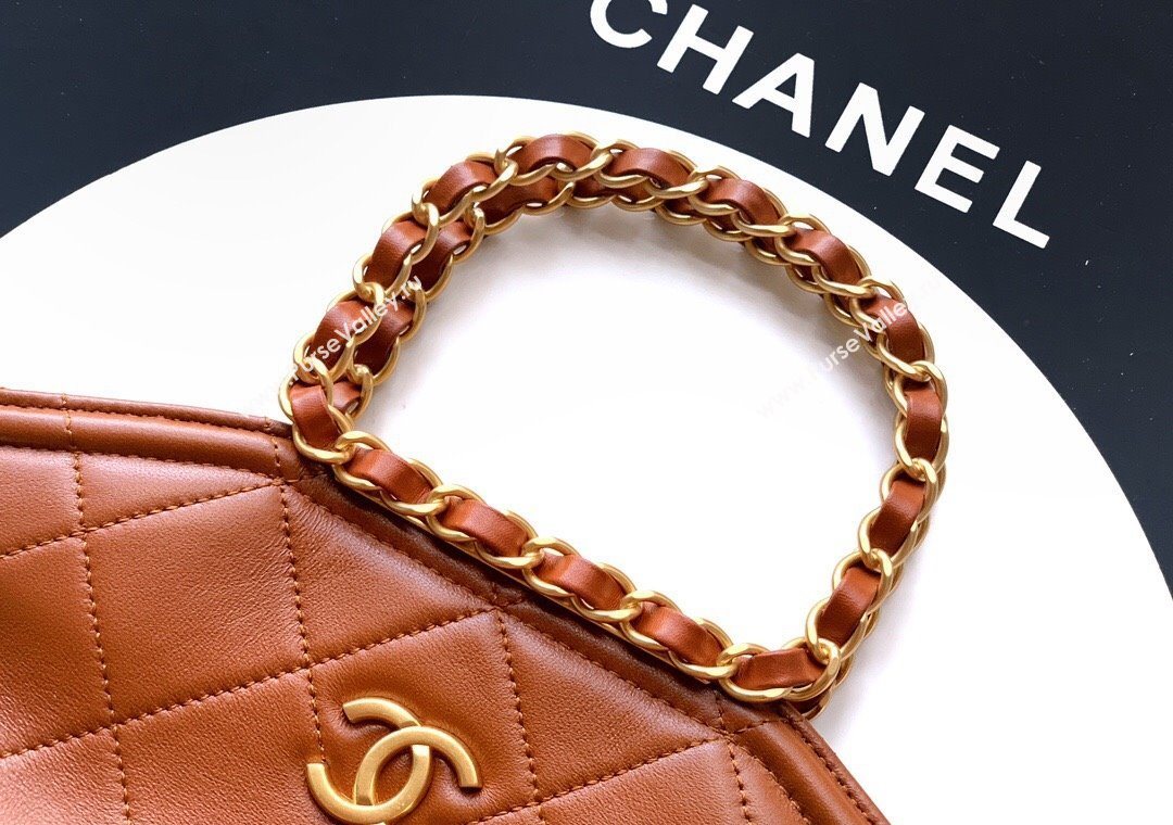 Chanel Quilted Leather Small Flap Handbag Caramel Brown 2025 CH101001 (yezi-251010030)