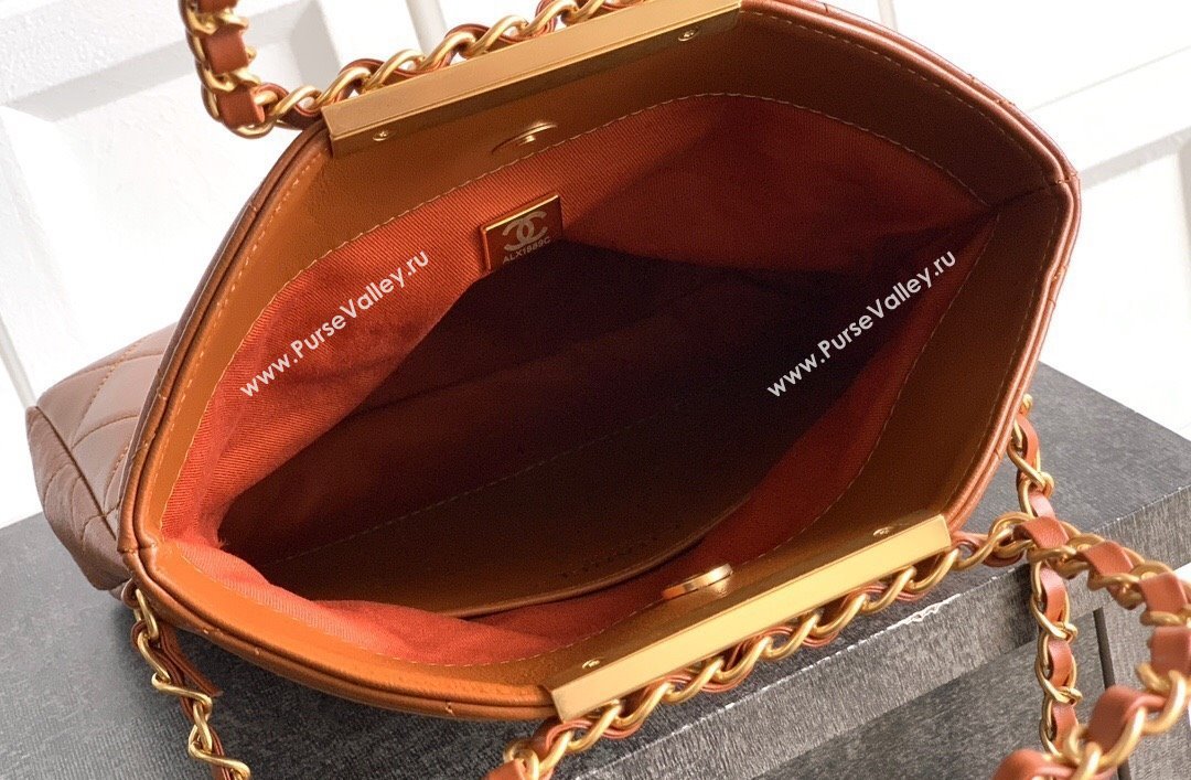 Chanel Quilted Leather Small Flap Handbag Caramel Brown 2025 CH101001 (yezi-251010030)