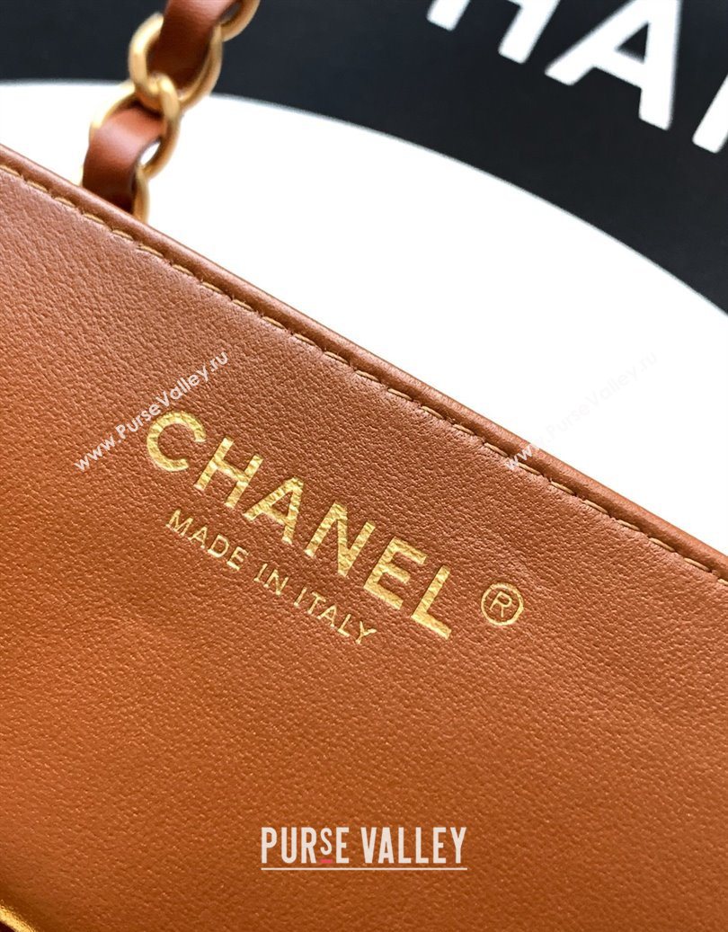 Chanel Quilted Leather Small Flap Handbag Caramel Brown 2025 CH101001 (yezi-251010030)