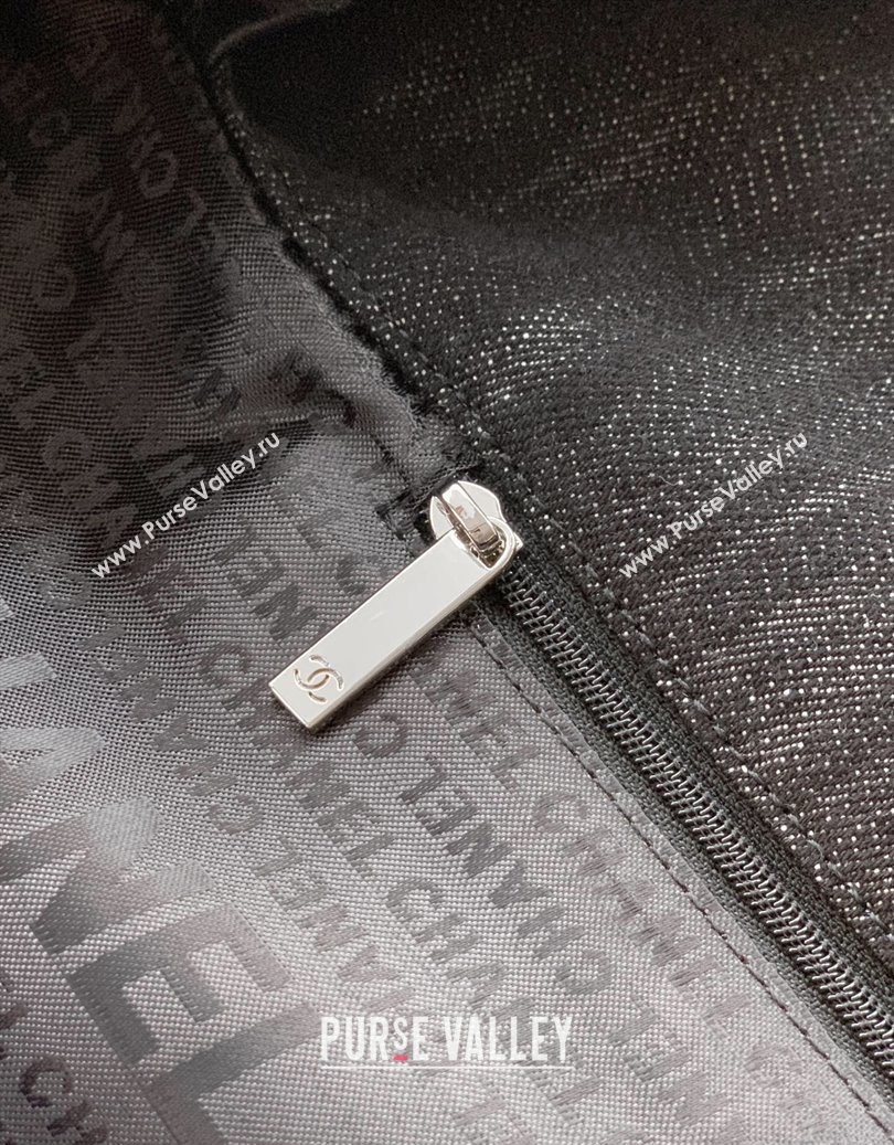 Chanel Denim Large Shopping Bag Black 2025 AS2138 (yezi-251011025)