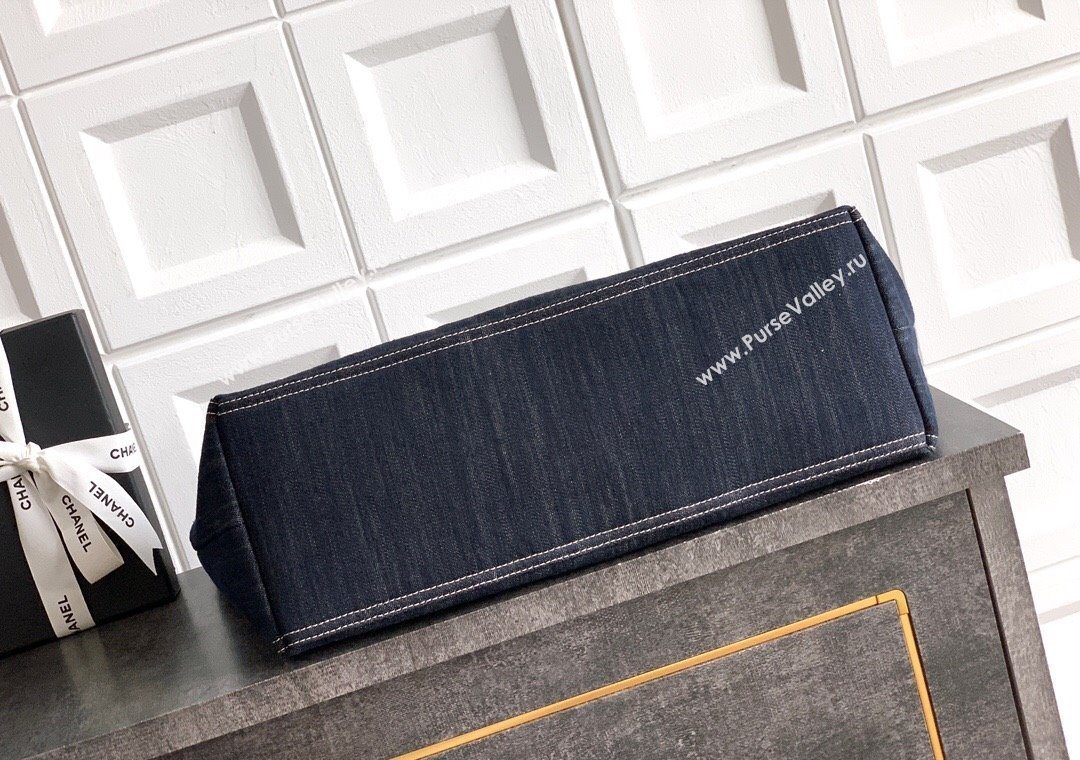 Chanel Denim Medium Shopping Bag Midnight Blue 2025 AS2138 (yezi-251011027)