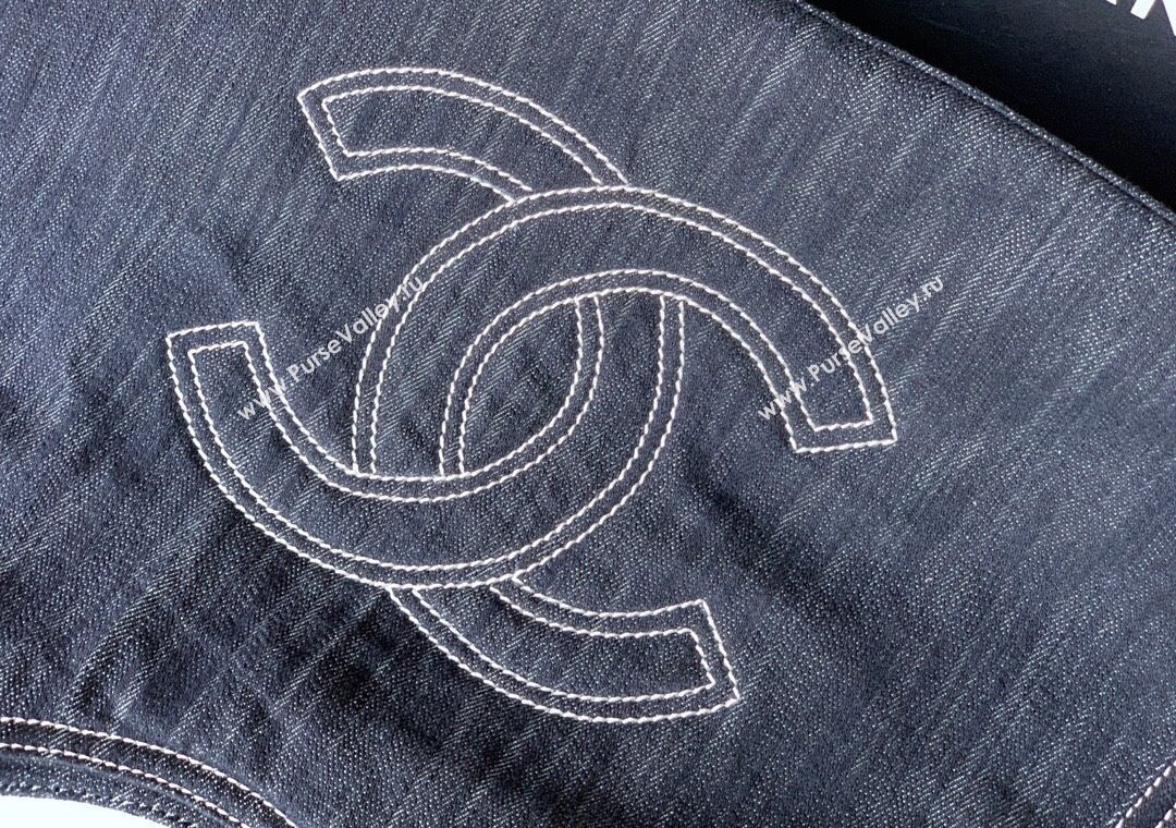 Chanel Denim Medium Shopping Bag Midnight Blue 2025 AS2138 (yezi-251011027)