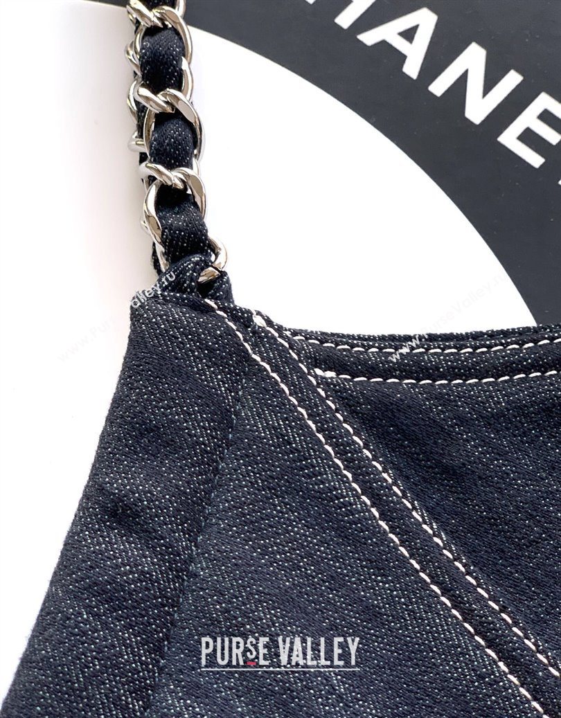 Chanel Denim Medium Shopping Bag Midnight Blue 2025 AS2138 (yezi-251011027)