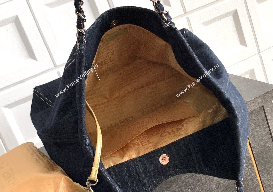Chanel Denim Medium Shopping Bag Midnight Blue 2025 AS2138 (yezi-251011027)