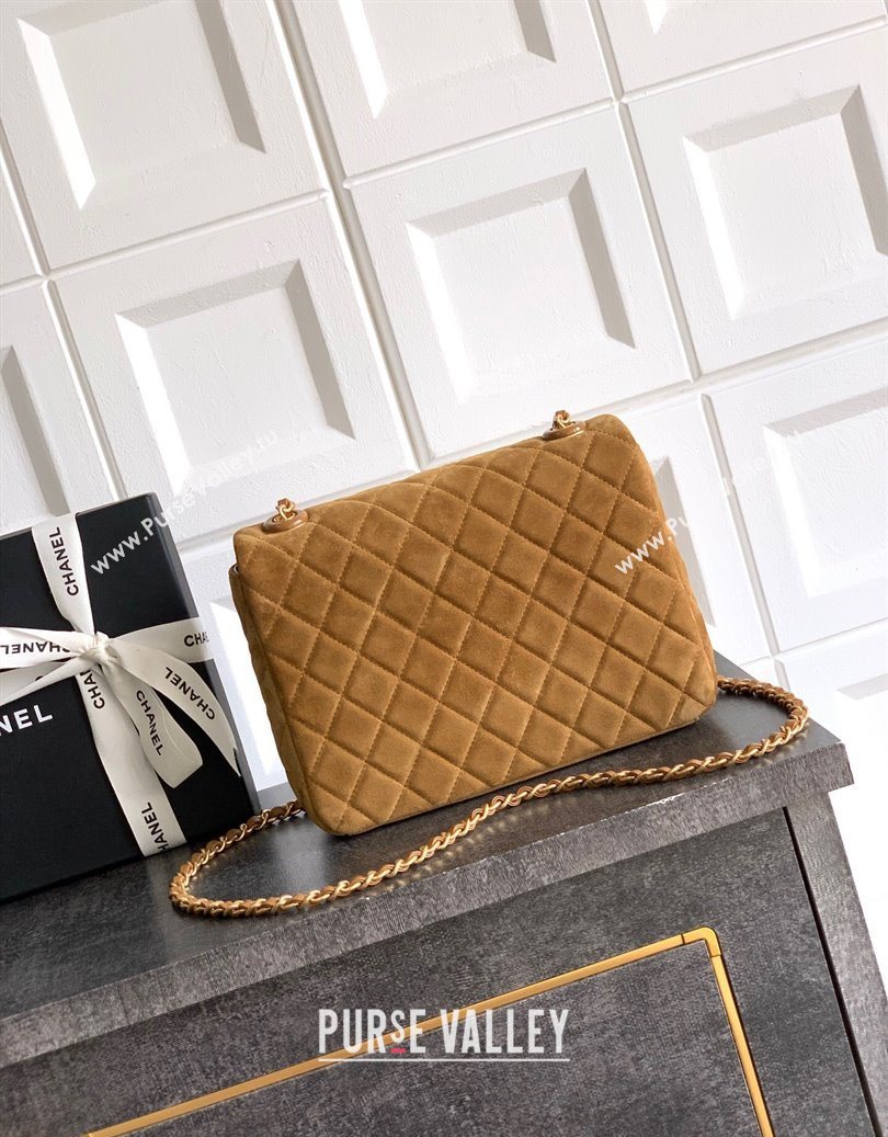 Chanel Suede Flap Bag Brown 2025 CH101103 (yezi-251011047)