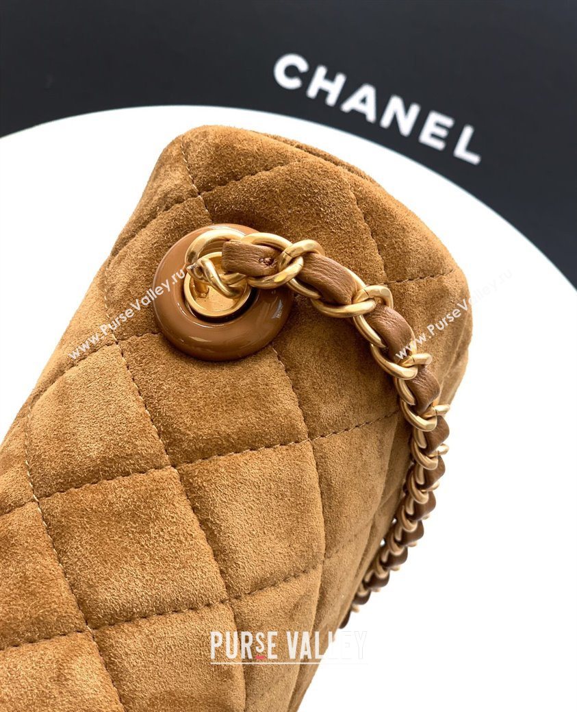 Chanel Suede Flap Bag Brown 2025 CH101103 (yezi-251011047)