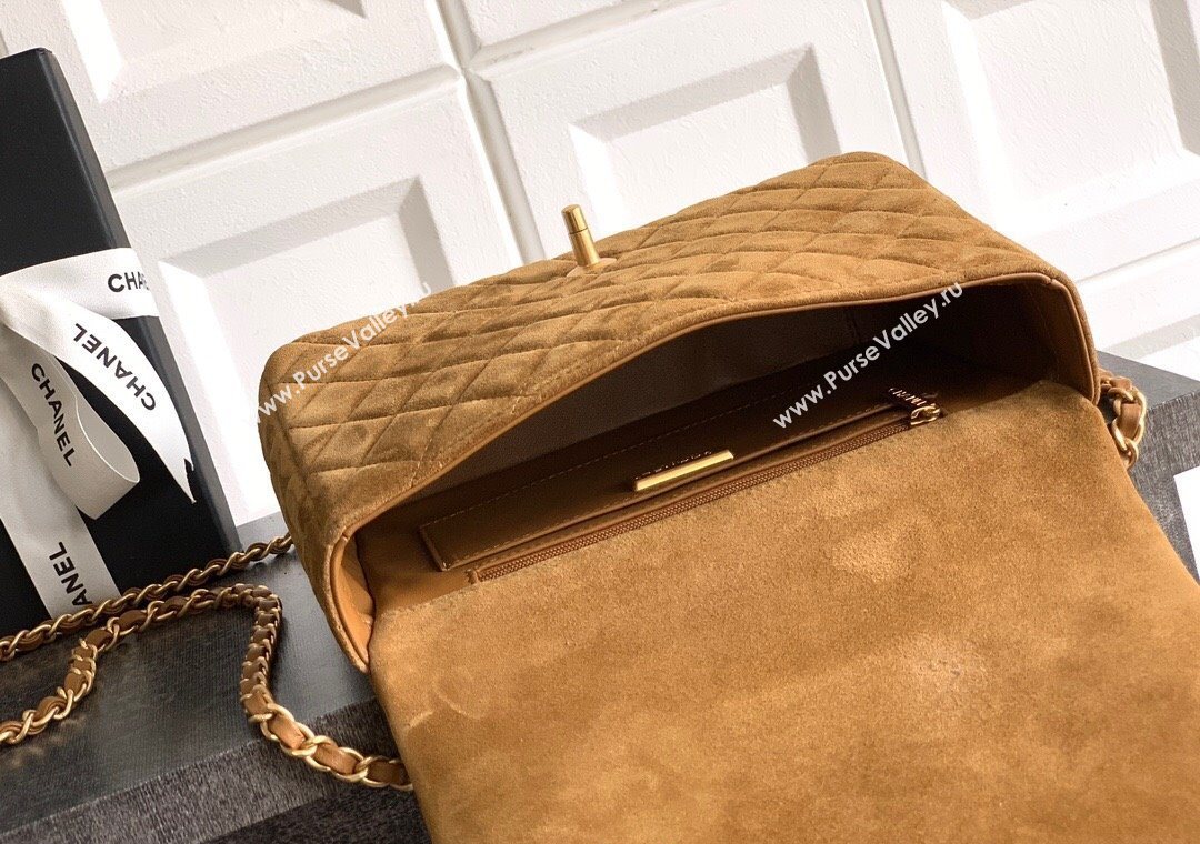 Chanel Suede Flap Bag Brown 2025 CH101103 (yezi-251011047)