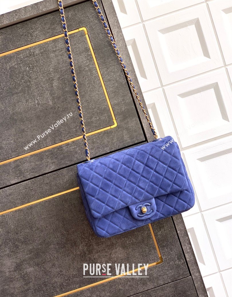 Chanel Suede Flap Bag Royal Blue 2025 CH101103 (yezi-251011048)
