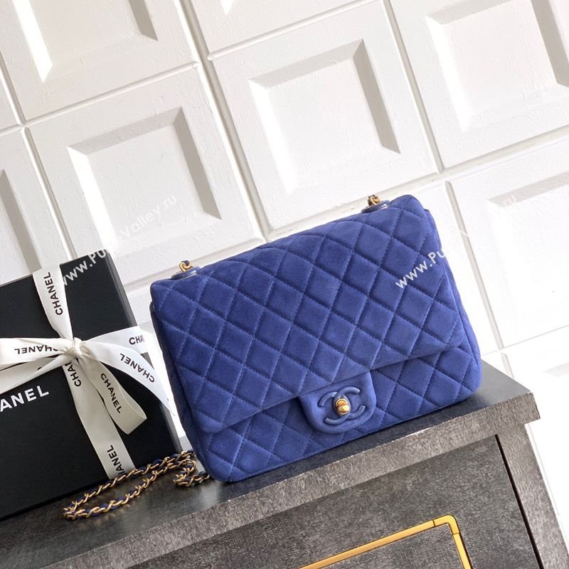Chanel Suede Flap Bag Royal Blue 2025 CH101103 (yezi-251011048)