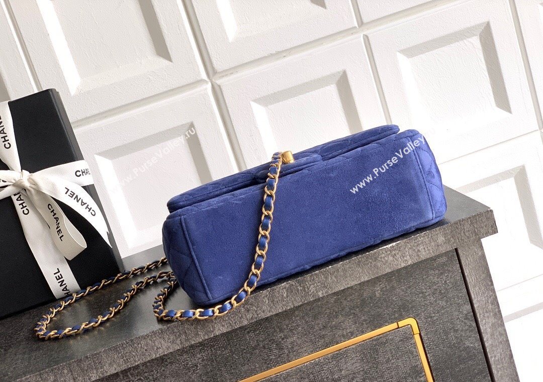 Chanel Suede Flap Bag Royal Blue 2025 CH101103 (yezi-251011048)