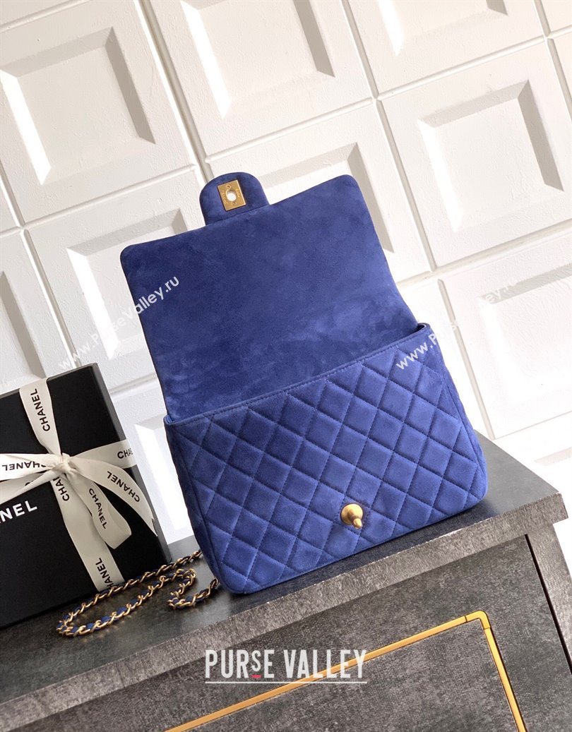 Chanel Suede Flap Bag Royal Blue 2025 CH101103 (yezi-251011048)