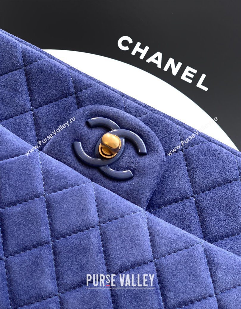 Chanel Suede Flap Bag Royal Blue 2025 CH101103 (yezi-251011048)
