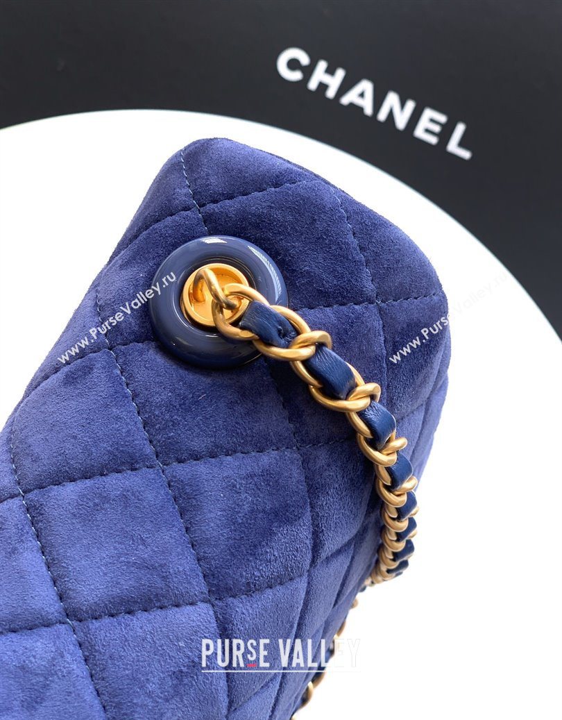 Chanel Suede Flap Bag Royal Blue 2025 CH101103 (yezi-251011048)