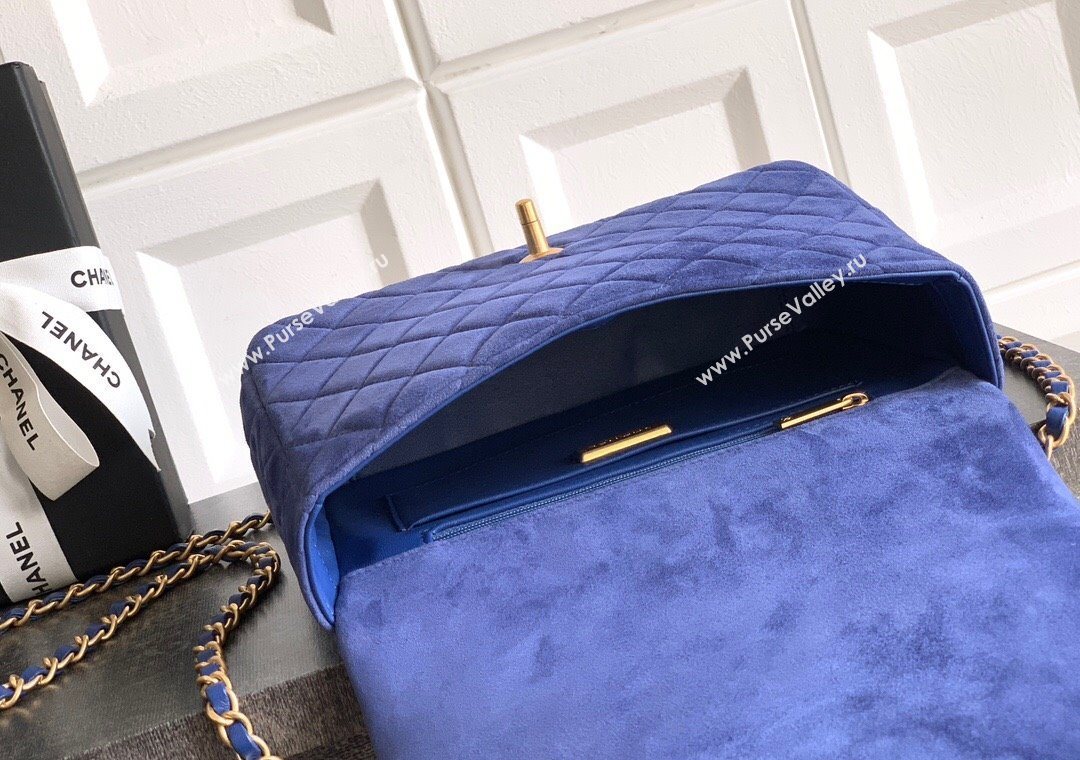 Chanel Suede Flap Bag Royal Blue 2025 CH101103 (yezi-251011048)