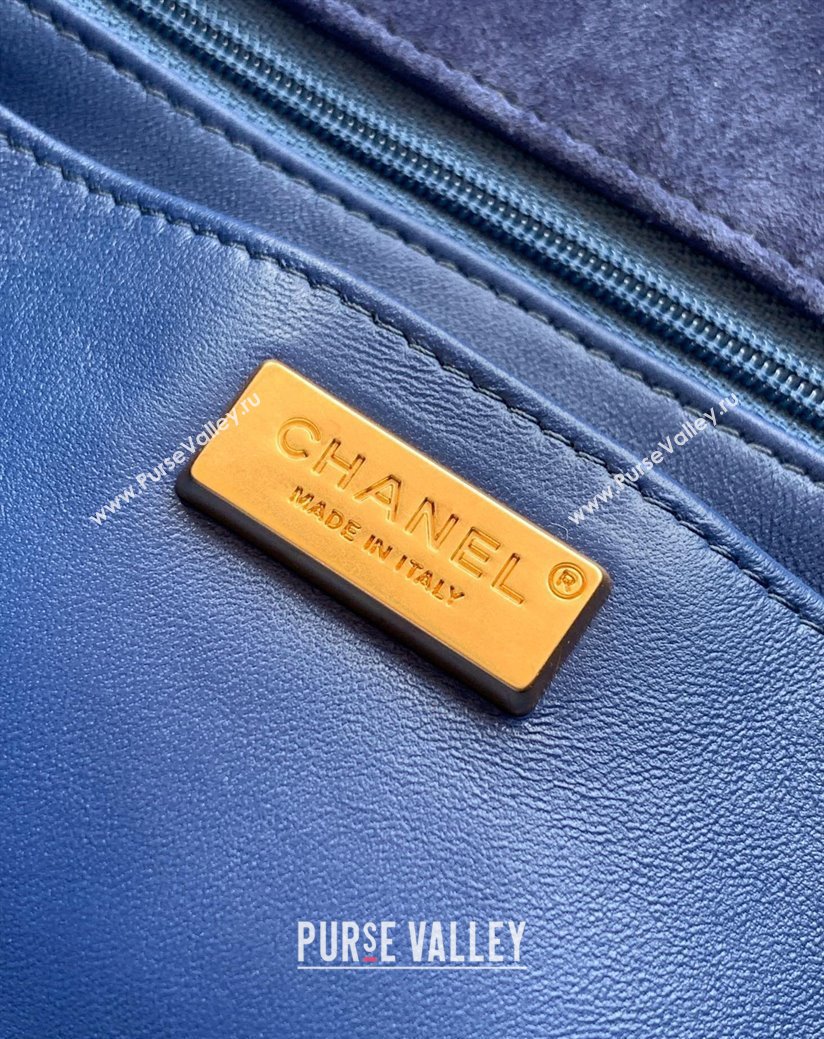Chanel Suede Flap Bag Royal Blue 2025 CH101103 (yezi-251011048)