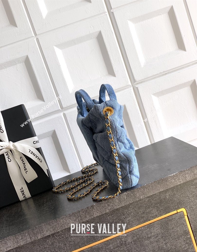 Chanel Quilted Denim Mini Bow Bag Light Blue 2025 AS5849 (yezi-251011032)