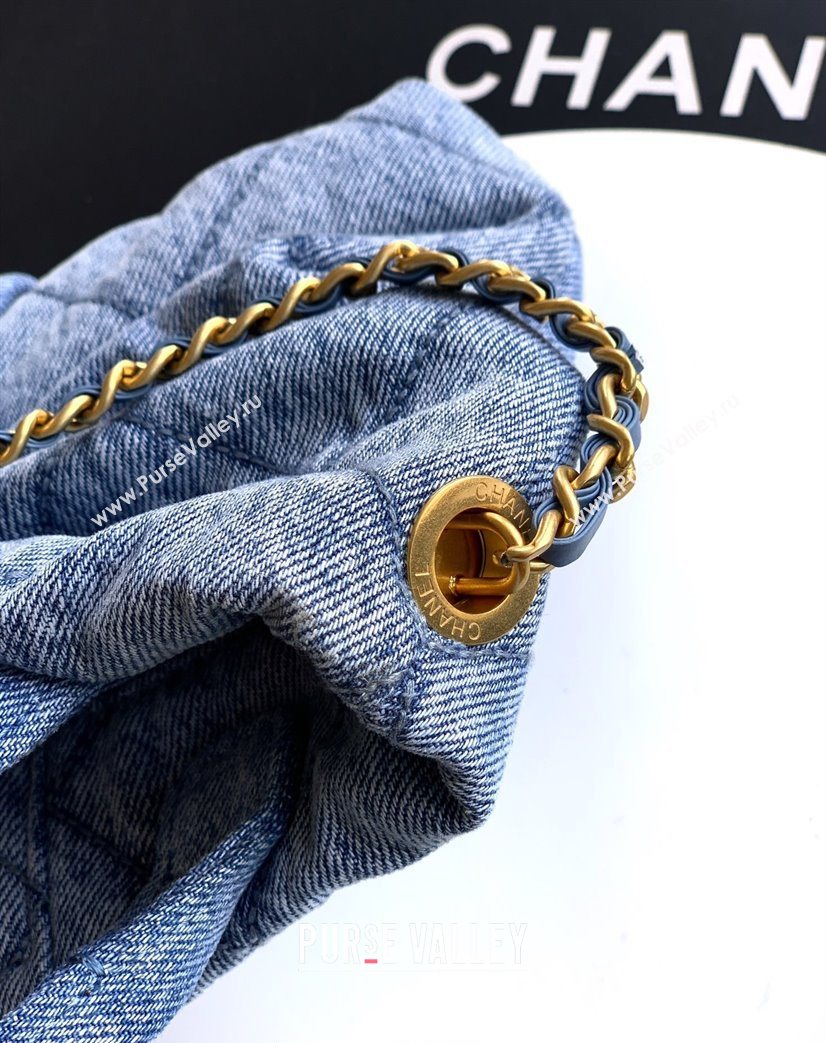 Chanel Quilted Denim Mini Bow Bag Light Blue 2025 AS5849 (yezi-251011032)