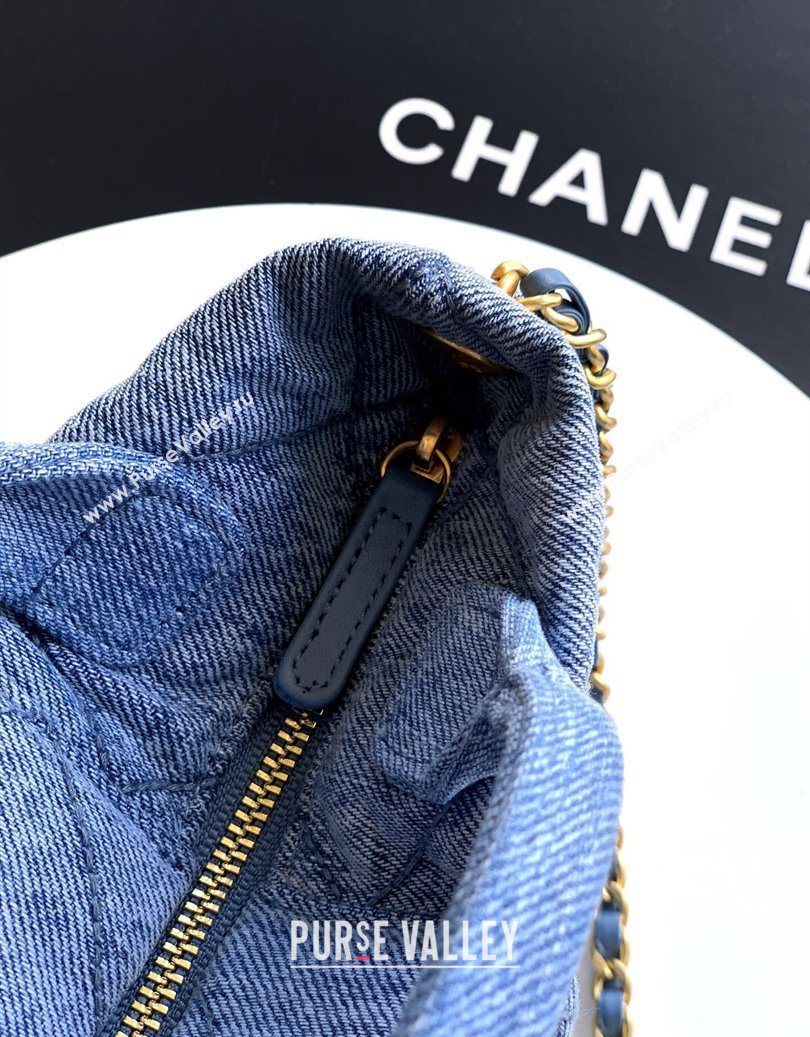 Chanel Quilted Denim Mini Bow Bag Light Blue 2025 AS5849 (yezi-251011032)