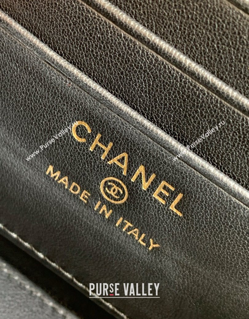 Chanel Grained Shiny Calfskin Long Vanity with Chain and Top Handle Black 2025 AP4933 (yezi-251010144)