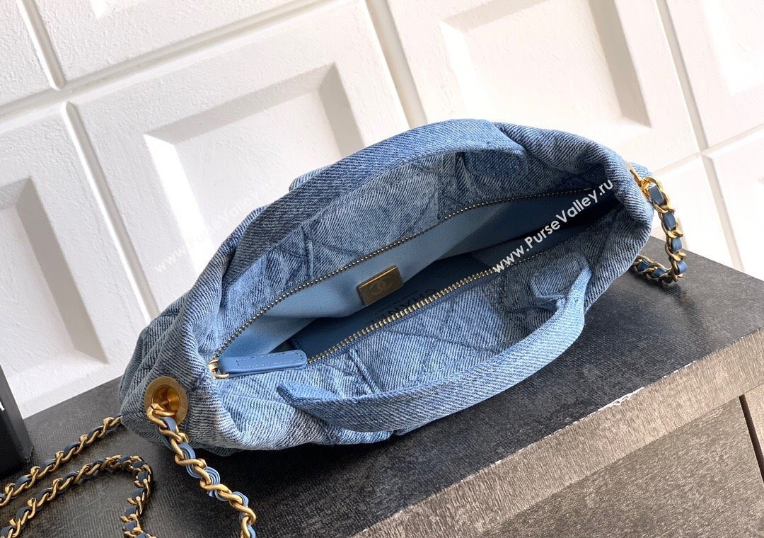 Chanel Quilted Denim Mini Bow Bag Light Blue 2025 AS5849 (yezi-251011032)