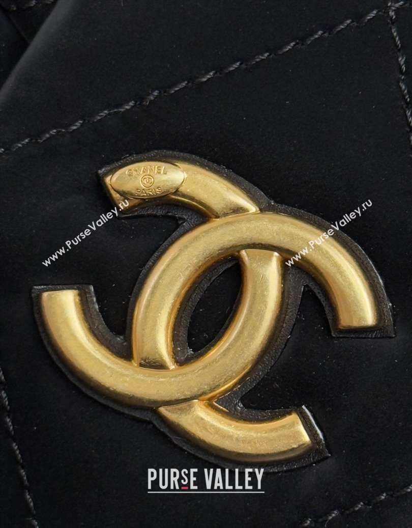 Chanel Velvet-Effect Nylon Mini Bow Bag Black 2025 AS5849 (yezi-251011030)