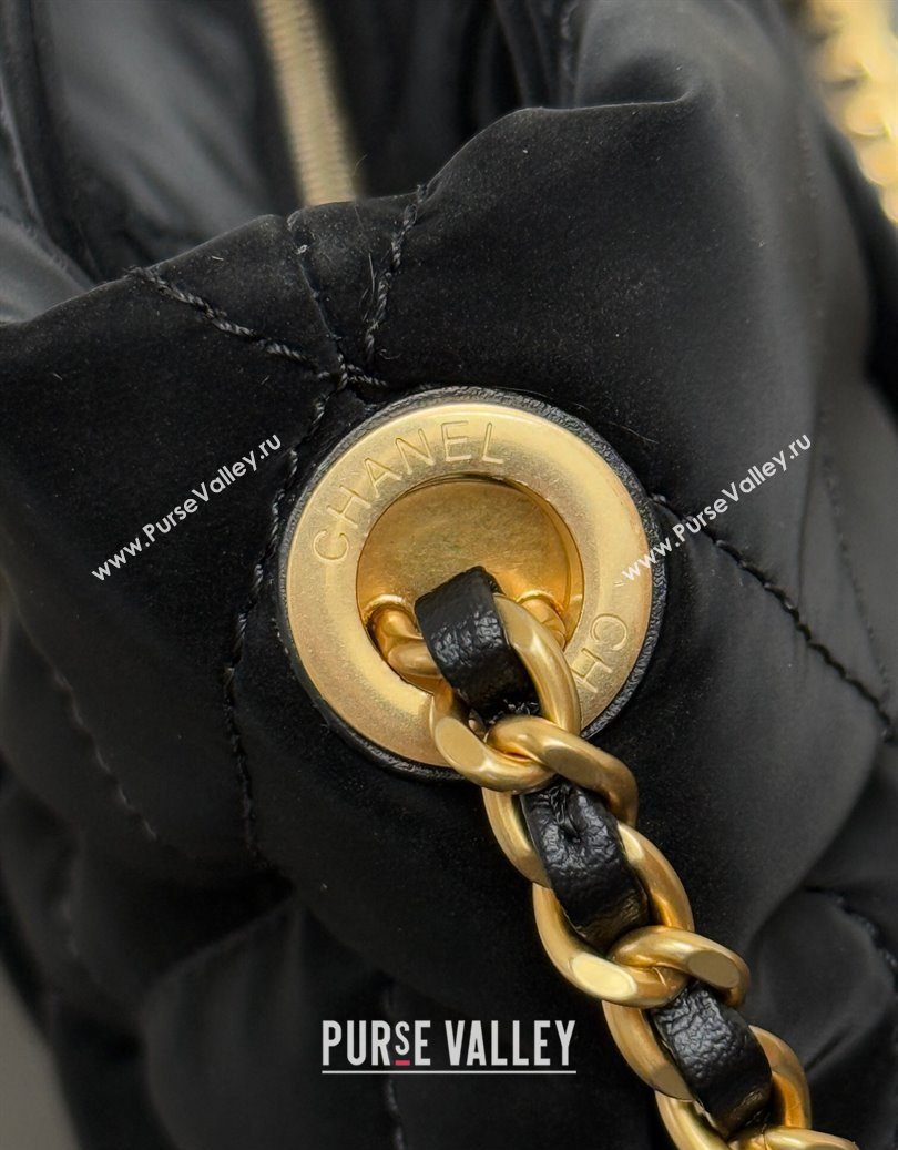 Chanel Velvet-Effect Nylon Mini Bow Bag Black 2025 AS5849 (yezi-251011030)