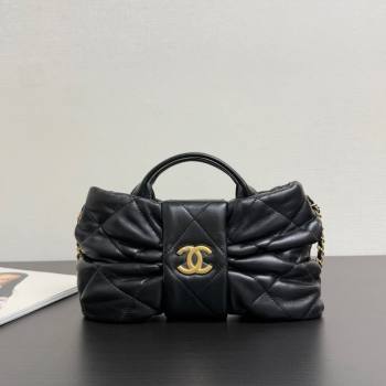 Chanel Shiny Lambskin Mini Bow Bag Black 2025 AS5849 (yezi-251011031)