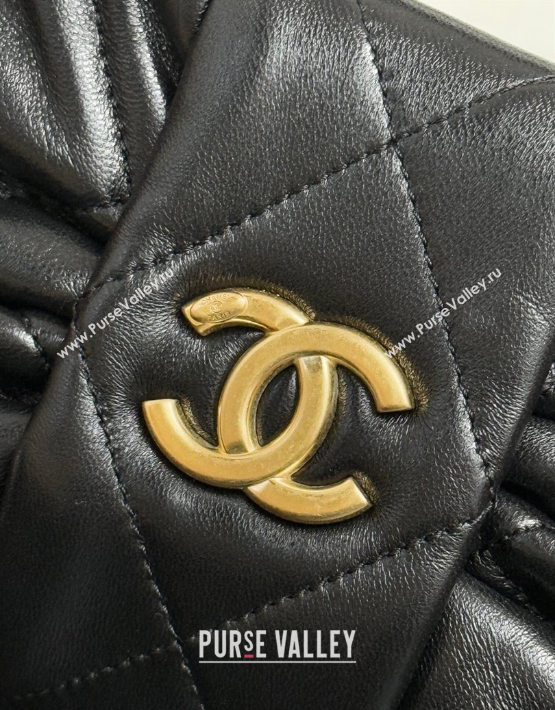 Chanel Shiny Lambskin Mini Bow Bag Black 2025 AS5849 (yezi-251011031)