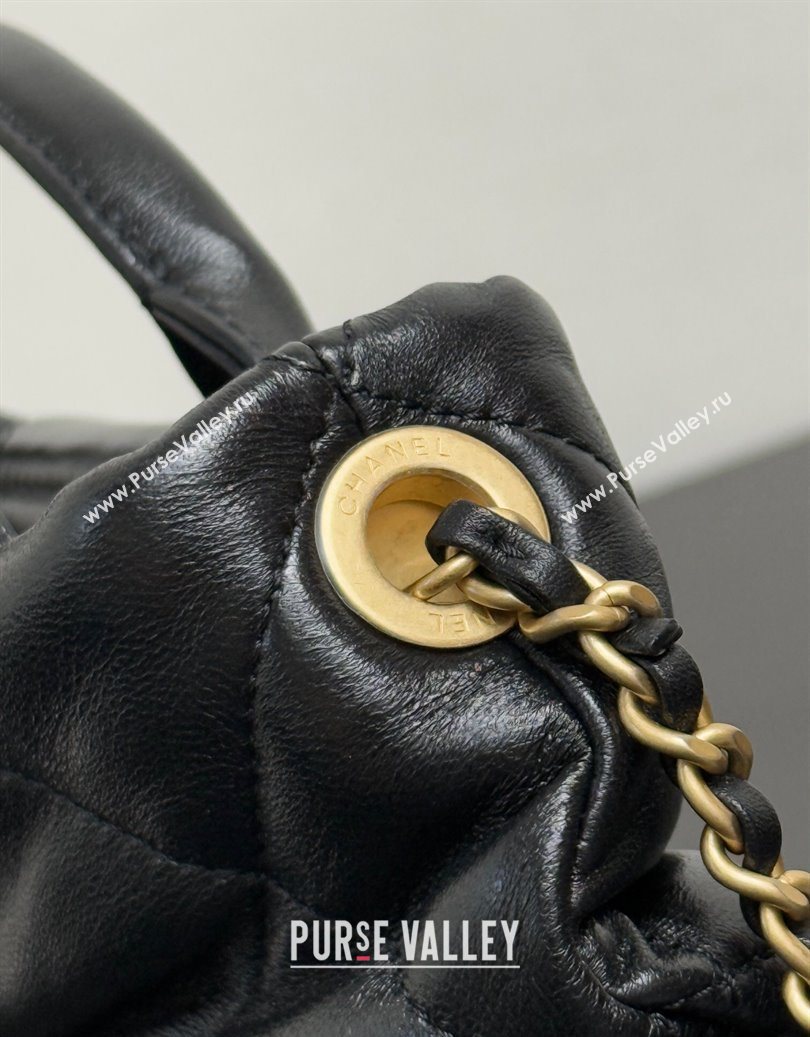 Chanel Shiny Lambskin Mini Bow Bag Black 2025 AS5849 (yezi-251011031)