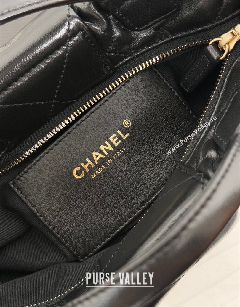 Chanel Shiny Lambskin Mini Bow Bag Black 2025 AS5849 (yezi-251011031)