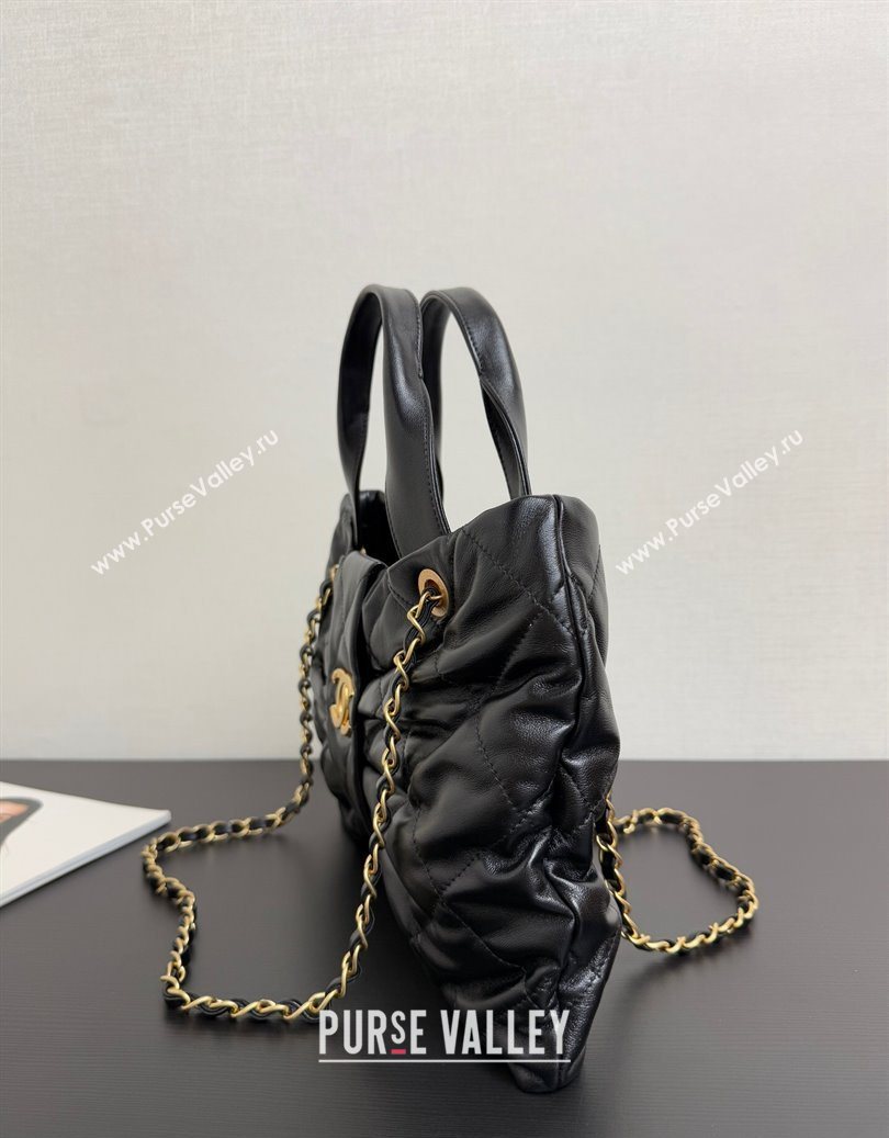 Chanel Shiny Lambskin Bow Bag Black 2025 AS5851 (yezi-251011038)