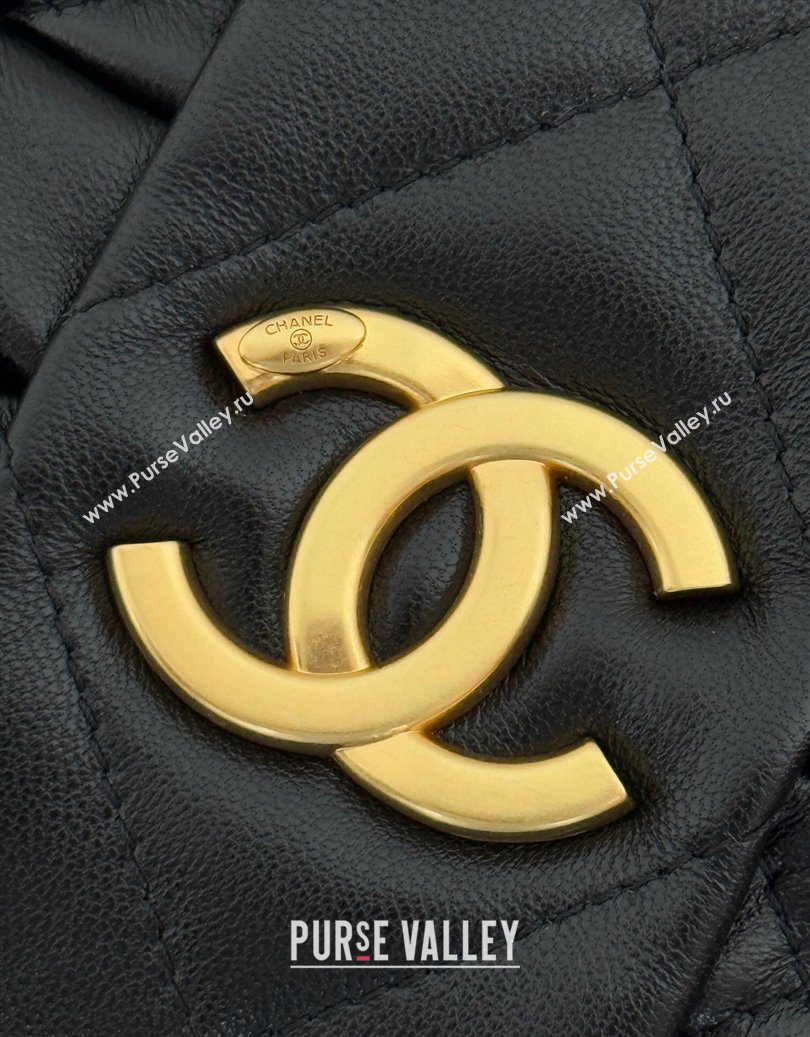 Chanel Shiny Lambskin Bow Bag Black 2025 AS5851 (yezi-251011038)