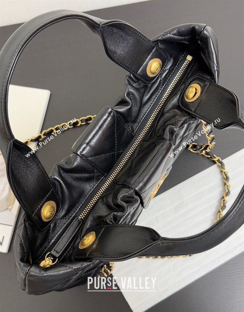 Chanel Shiny Lambskin Bow Bag Black 2025 AS5851 (yezi-251011038)