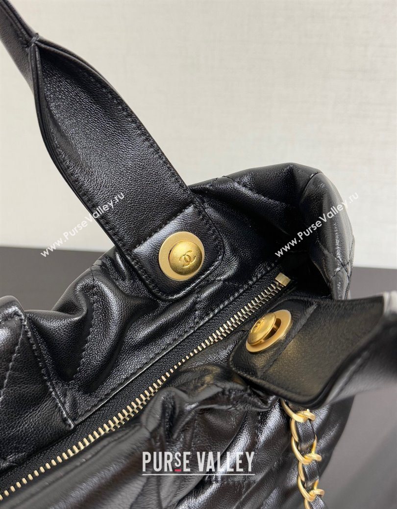 Chanel Shiny Lambskin Bow Bag Black 2025 AS5851 (yezi-251011038)