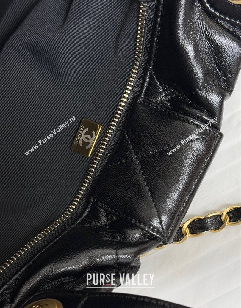 Chanel Shiny Lambskin Bow Bag Black 2025 AS5851 (yezi-251011038)