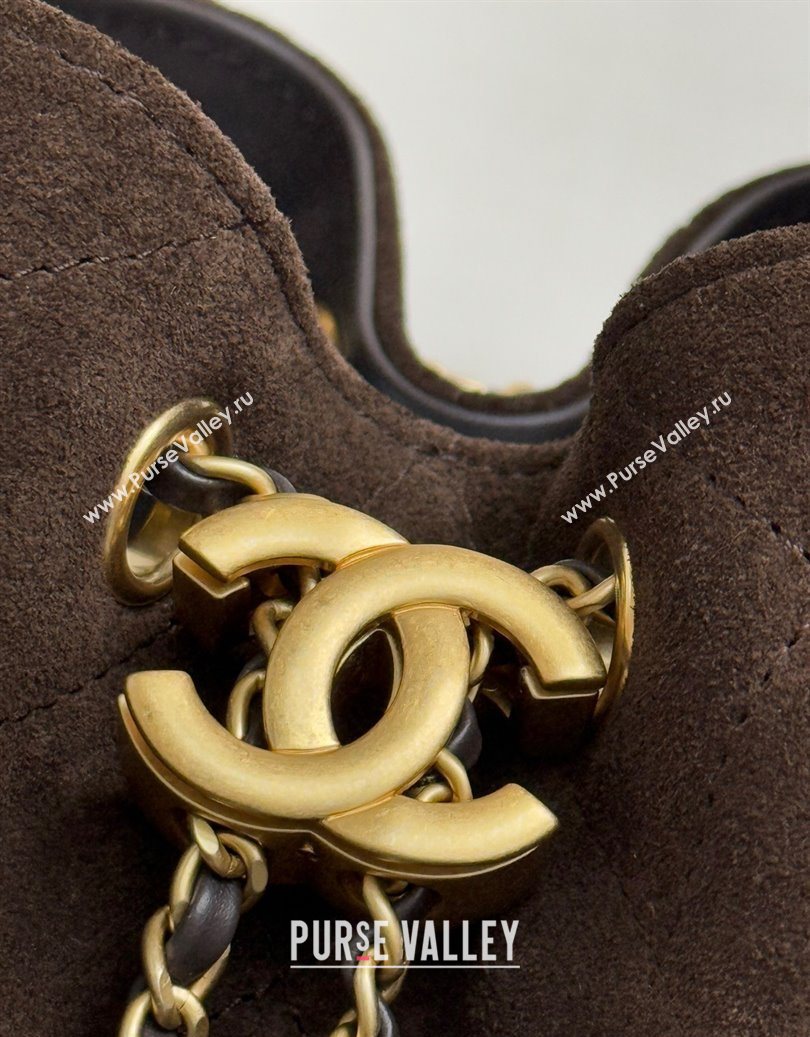 Chanel 25 Small Handbag in Suede AS5293 Dark Brown Spring-Summer 2025 (yezi-251011028)