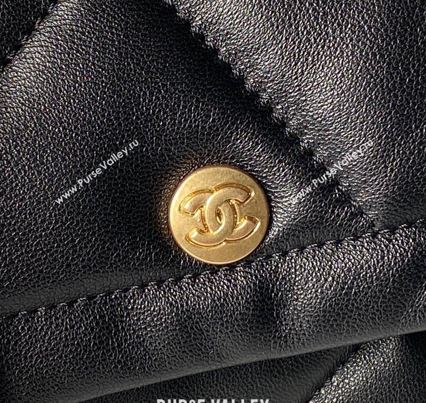 Chanel Shiny Lambskin Shopping Bag with Pockets Black 2025 AS5740 (yezi-251011049)