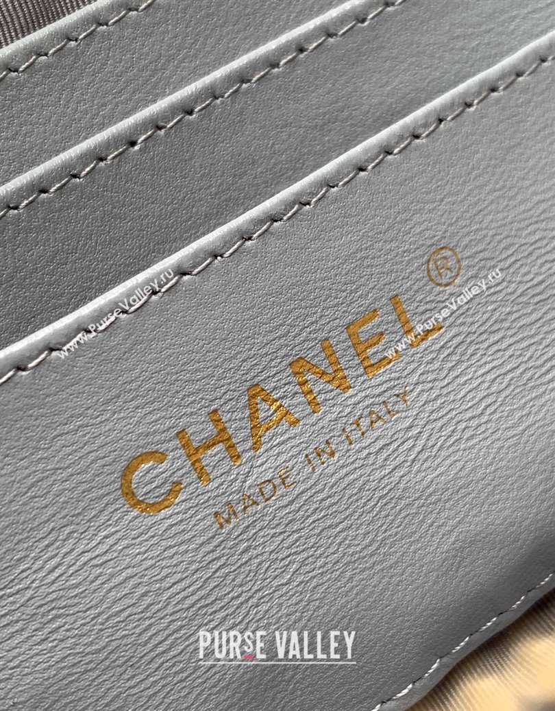 Chanel Suede Zipped Phone Holder with Chain and Strass Grey 2025 CH101102 (yezi-251011042)