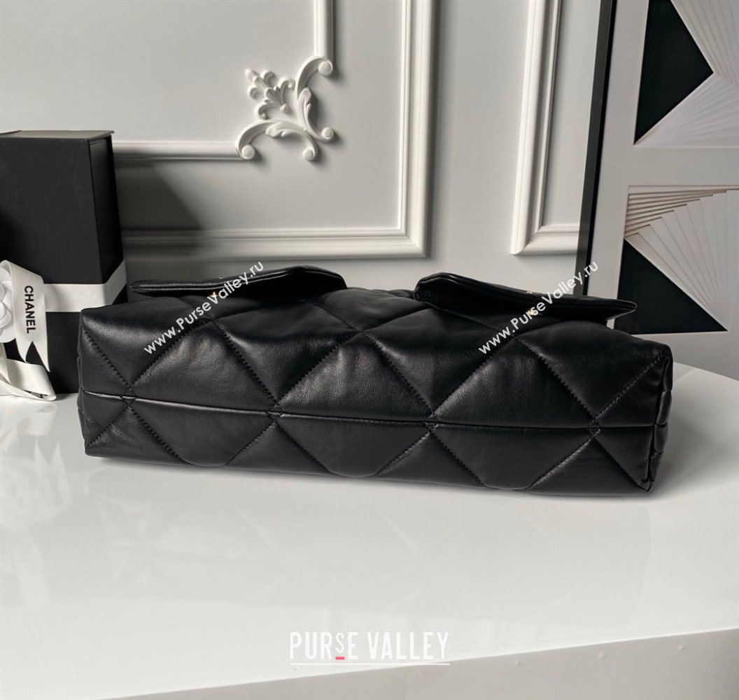 Chanel Shiny Lambskin Shopping Bag with Pockets Black 2025 AS5740 (yezi-251011049)