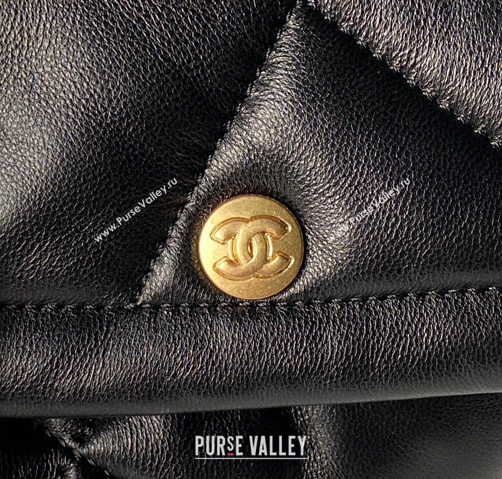 Chanel Shiny Lambskin Maxi Flap bag with Pockets Black 2025 AS5727 (yezi-251011050)