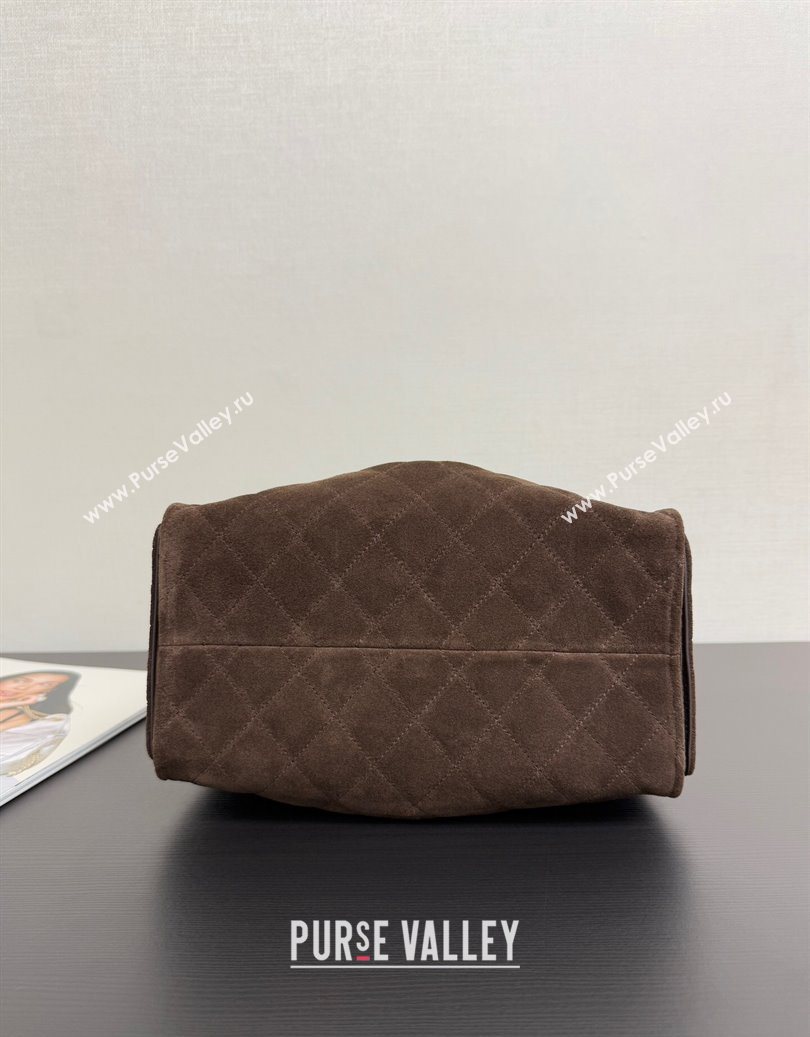 Chanel 25 Small Handbag in Suede AS5293 Dark Brown Spring-Summer 2025 (yezi-251011028)
