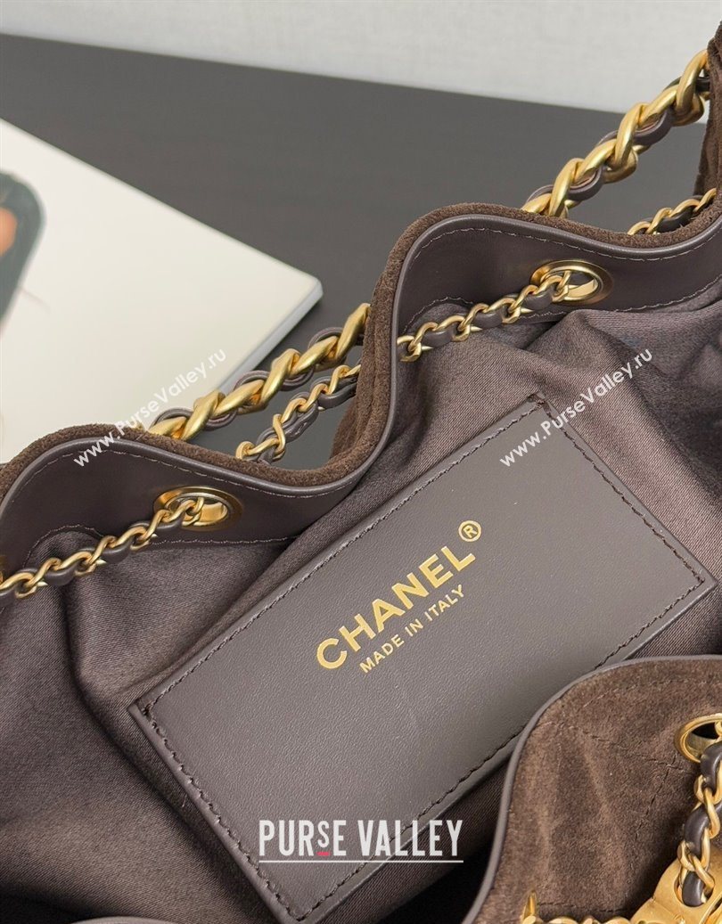 Chanel 25 Small Handbag in Suede AS5293 Dark Brown Spring-Summer 2025 (yezi-251011028)