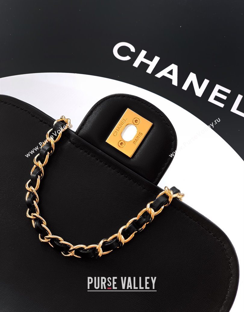 Chanel Raffia Straw and Calfskin Small Flap Bag AS5929 White/Black 2025 (yezi-251011020)