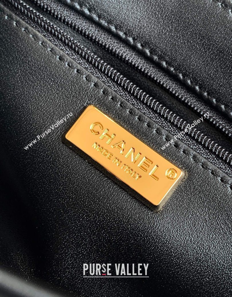 Chanel Raffia Straw and Calfskin Small Flap Bag AS5929 White/Black 2025 (yezi-251011020)