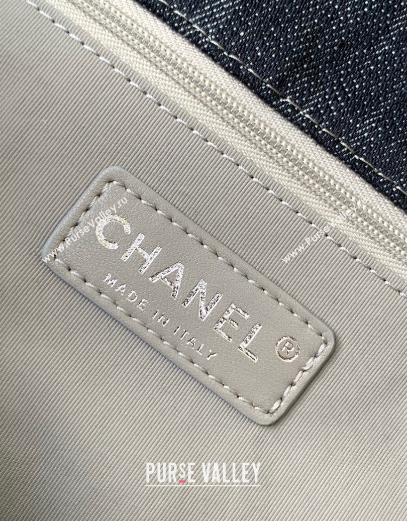 Chanel Quilted Denim Airport Medium Flap Bag Blue 2025 AS2137 (yezi-251011022)