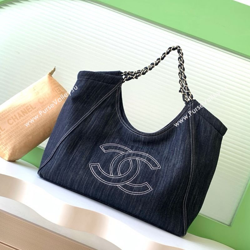 Chanel Denim Large Shopping Bag Midnight Blue 2025 AS2138 (yezi-251011024)
